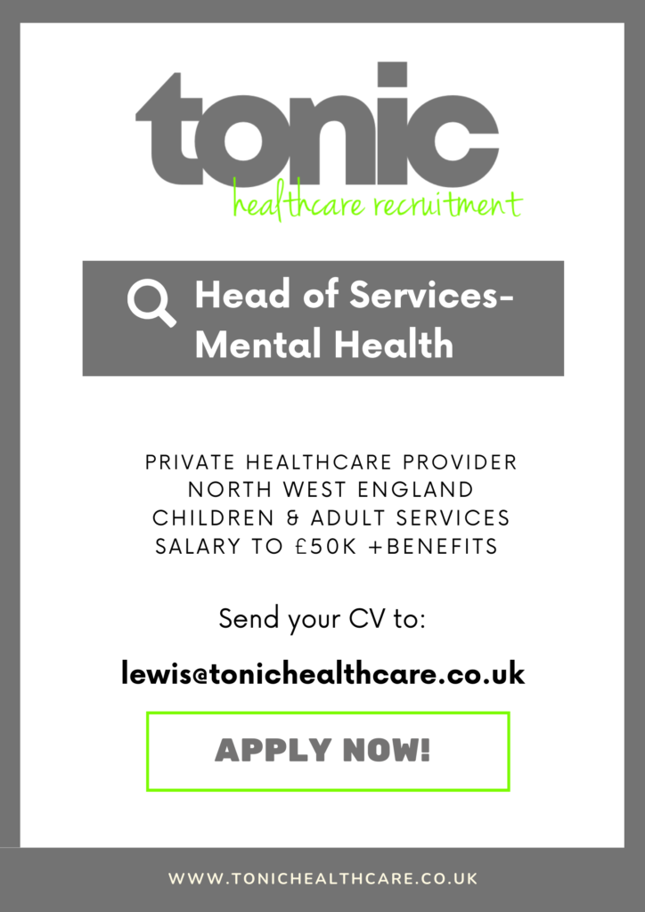 management vacancy advert head of services mental healthcare 